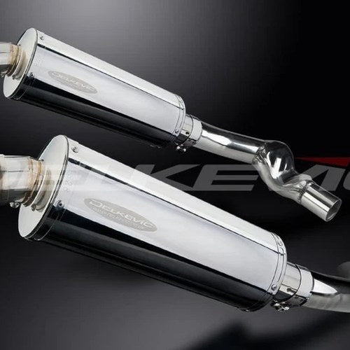 Delkevic 14” Stainless Oval Mufflers - Honda CBR1000F 1987-1999 Exhaust