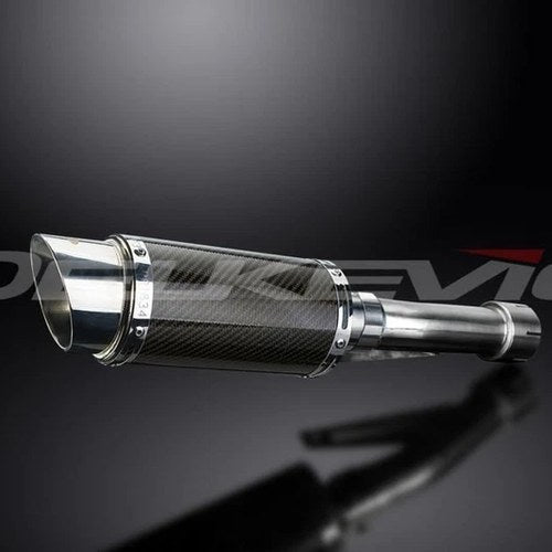 Delkevic 8" Mini Carbon Fiber Round Muffler Honda GB400TT GB500TT 85-90 Exhaust