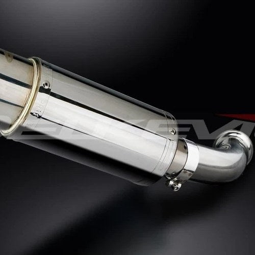 Delkevic Mini 8" Stainless Steel Round Muffler Slip On - Honda VFR750F 1994-1997