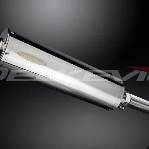 Delkevic 18" Stainless Oval Muffler- Honda VFR800 Interceptor 1998-2001 Exhaust