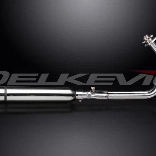 Delkevic Full 2-1 Stainless Exhaust 16" Muffler - Kawasaki Vulcan S - 2015-2021