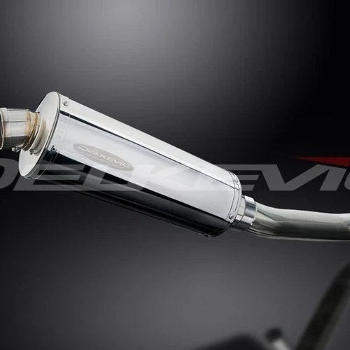 Delkevic 14” Stainless Oval Slip On Muffler - Suzuki GS500 E/F 1989-2002 Exhaust