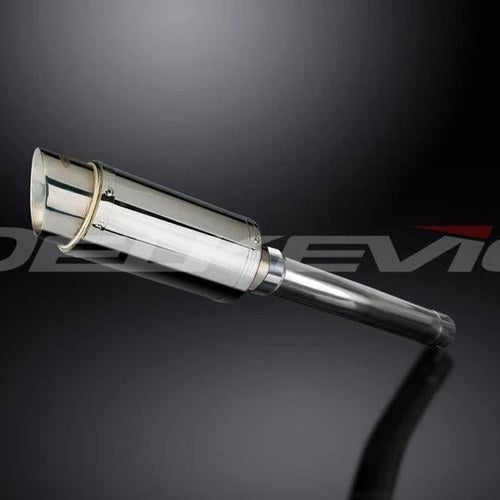 Delkevic 8" Stainless Round Muffler - Yamaha FZR1000 Exup 1989-1995 Exhaust
