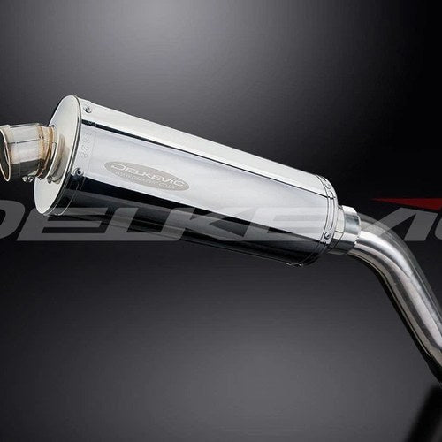 Delkevic Stubby 14" Stainless Oval Muffler - Triumph Tiger 955 - 00-07 Exhaust