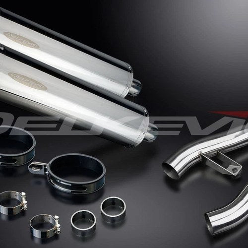 Delkevic 18" Stainless Oval Mufflers - Triumph Sprint Executive - 98 Exhaust