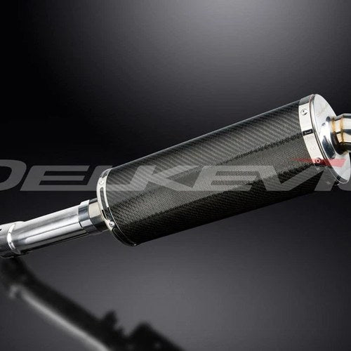 Delkevic 14" Carbon Fiber Oval Slip-On Muffler BMW F650GS F700GS F800GS Exhaust