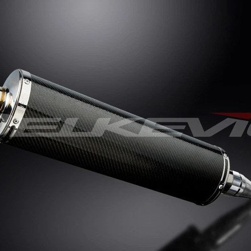 Delkevic 18" Carbon Fibe Oval Muffler - Kymco Downtown 300i - 11-16 Exhaust
