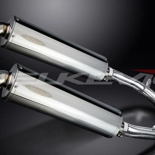 Delkevic 18" Stainless Oval Mufflers - Honda VTR1000F Super Hawk - 97-03 Exhaust