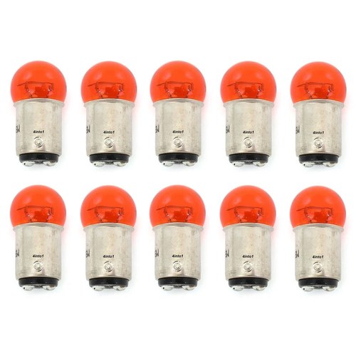 Set of 10 Mini 1157 Turn Signal Bulbs - Dual Filament - Amber