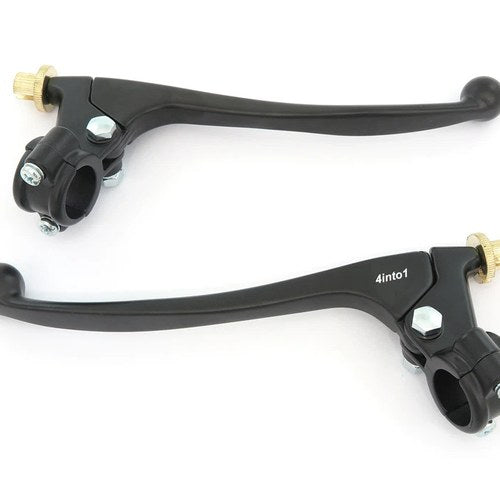 Kawasaki Motorcycle Lever Perch Set Clutch + Drum Brake Black - 7/8" - Universal