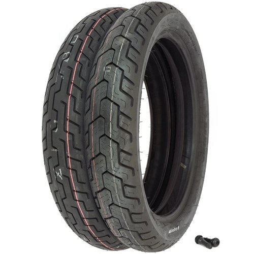 Dunlop D404 Tire Set - Honda VF500C VT500C - Tires and Valves