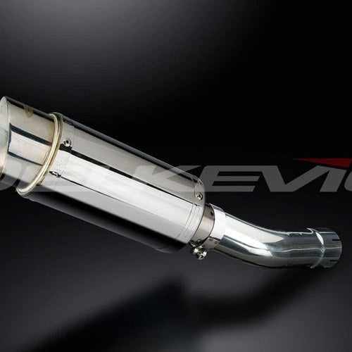 Delkevic 8" Stainless Round Muffler - Suzuki GSF600 Bandit - 2008-2014 Exhaust