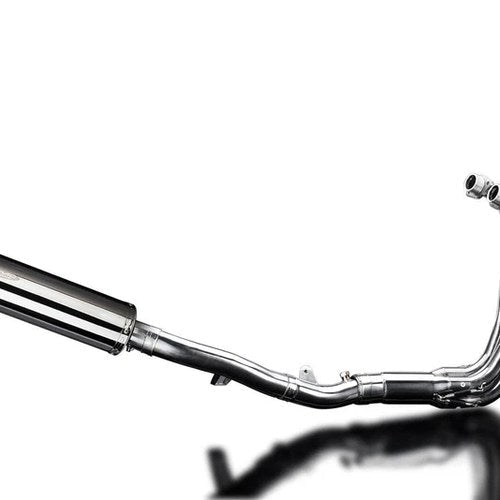 Delkevic Full 4-1 Exhaust 14" Stainless Round Muffler - Honda CB1100A - 13-14