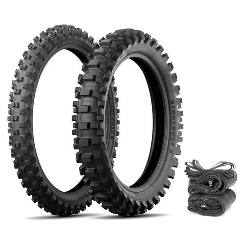 Michelin Starcross 6 Medium Hard Tires Tubes Rim Strips Moto Honda CRF250R 04-18