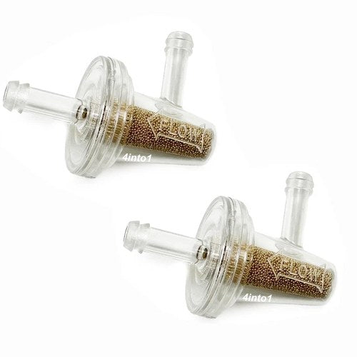 Set of 2 - Clear 90 Degree Fuel Filters - Fits Motorcycle Fuel Line with 1/4" ID