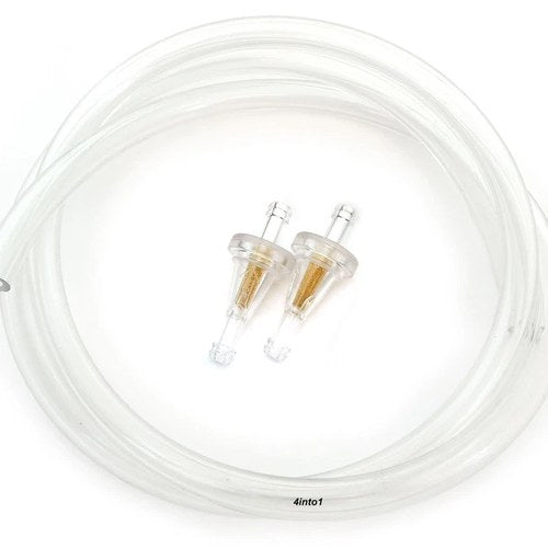 1/4" 6mm Clear Motorcycle Fuel Line & 2 Clear Filters Set