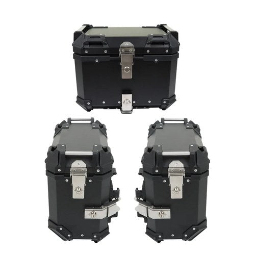 Motorcycle 36L Side Case Hard Saddlebag + 45L Top Case Tail Box Luggage