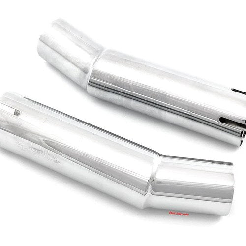Emgo Chrome Upswept Muffler Adapters Triumph Honda Cafe Exhaust - 80-03255