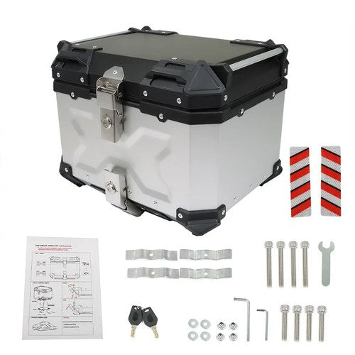 Motorcycle Trunk Rear Tour Tail Box Luggage Aluminum Top Case Storage 45L