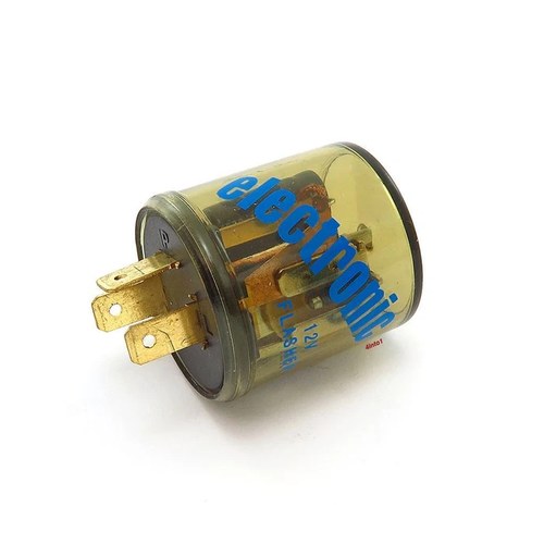 K&S 12V 12 Volt Electronic Turn Signal Blinker Flasher Relay - 3 Prong Pin Round