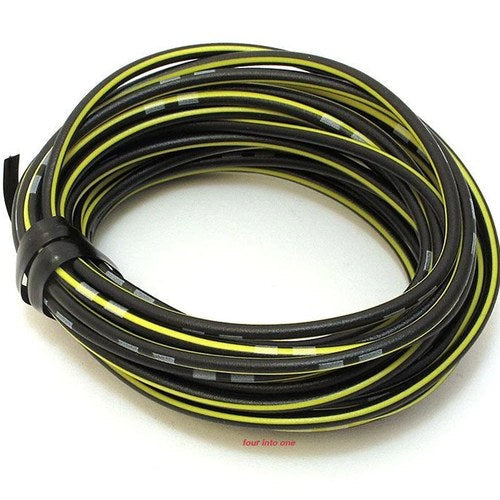 OEM Colored Electrical Wire 18 Gauge - 13' Roll - Black / Yellow Stripe
