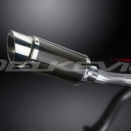 Delkevic 8" Mini Carbon Fiber Round Muffler Slip On - Honda CB500X 2013-2016