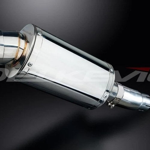 Delkevic 9" Stainless Oval Muffler - Kawasaki Ninja 250R EX250 2011-2013 Exhaust