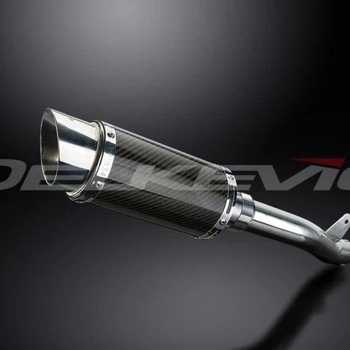 Delkevic 8" Carbon Round Slip On Muffler - Suzuki GSX-R1000 2003-2004 Exhaust