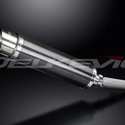 Delkevic 14" Carbon Round Slip On Muffler - Yamaha FZ1 FZS1000 2000-2005 Exhaust