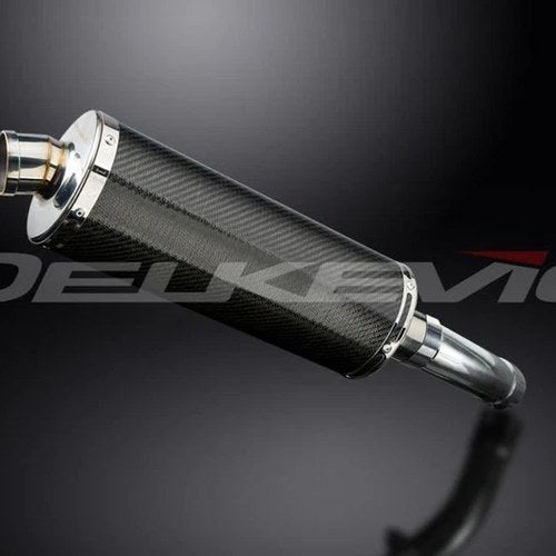 Delkevic 14" Carbon Oval Slip On Muffler - Yamaha Fazer 8 FZ8 2010-2015 Exhaust