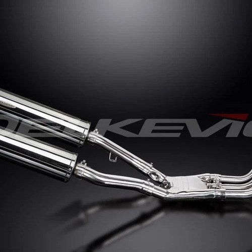 Delkevic Full 4-2 Exhaust 18" Stainless Oval Muffler - Yamaha FJ1200 (C3V) 89-92