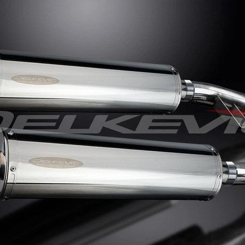 Delkevic 18" Stainless Steel Oval Mufflers - Triumph Trophy 1200 - 95-03 Exhaust