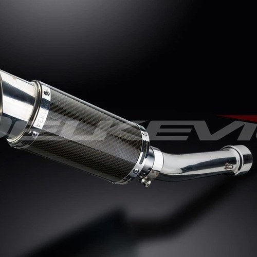 Delkevic 8" Carbon Fiber Round Muffler - Aprilia Rsv Mille 1000 - 98-03 Exhaust
