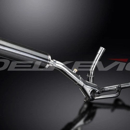 Delkevic 14" Carbon Fiber Round Muffler - Suzuki DL650 V-Strom - 04-11 Exhaust