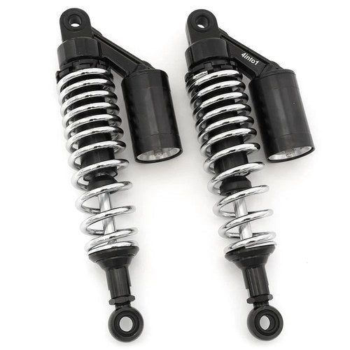 Black & Chrome Remote Reservoir Shocks - Eye To Eye - 310-320mm for Kawasaki