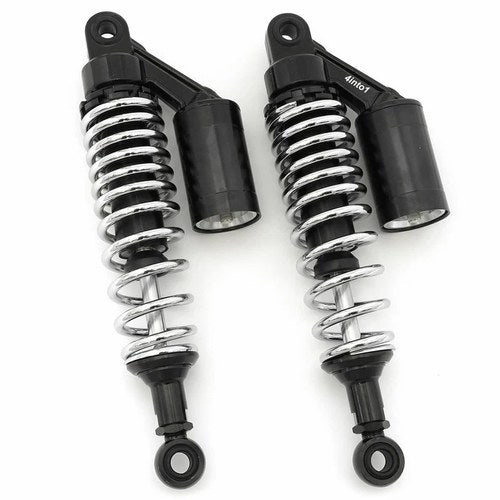 Black & Chrome Remote Reservoir Shocks - Eye To Eye - 310-320mm for Yamaha