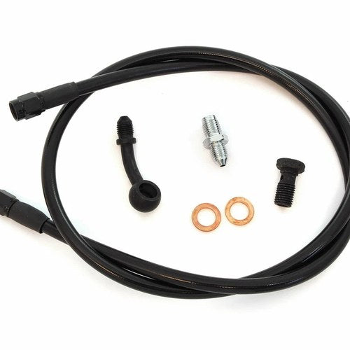 Black Stainless Steel Brake Line Kit - Single Line - Honda CB350/360/450/550/750