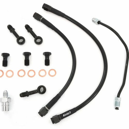 Short Stainless Steel Brake Line Kit Clubman Drag Bars - Honda CB750K 1972-1976