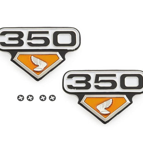 Side Cover Emblems - Left & Right - Honda CB350G CB350K CL350K5 - 1973