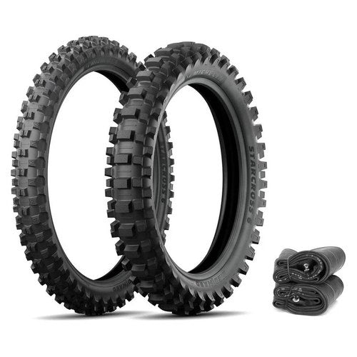 Michelin Starcross 6 Medium Hard Tires Tubes Moto Motocross Honda CRF250R 04-18