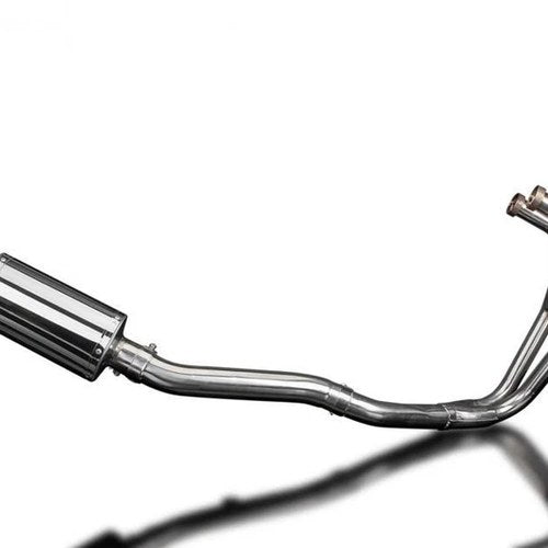 Delkevic Full 2-1 System 9" Stainless Oval Exhaust Kawasaki GPZ500S Ninja 87-09