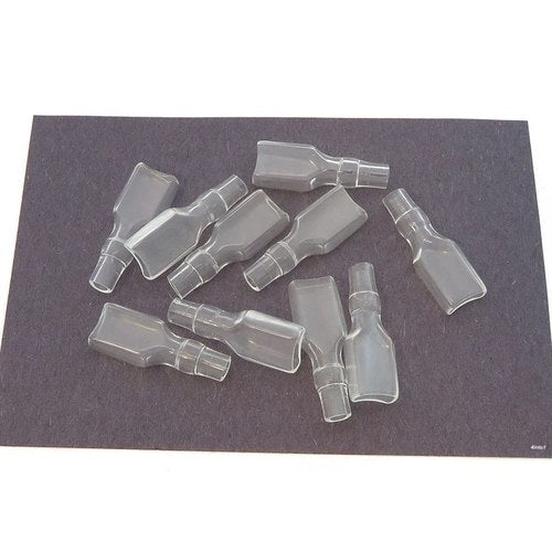 Clear Connector Insulator - 6.3mm Spade Terminal - 10 Pack - Honda CB Motorcycle
