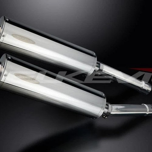 Delkevic 18" Stainless Oval Mufflers - Honda CBR1100XX Blackbird 1996-2009
