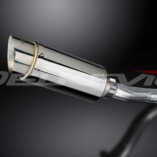Delkevic Mini 8" Stainless Steel Round Muffler Slip On - Honda CBR500R 2013-2018
