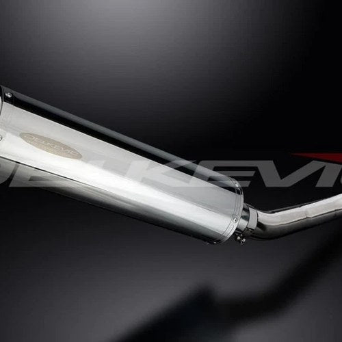 Delkevic 18" Stainless Oval Slip On Muffler - Kawasaki Z750 2004-2006 Exhaust