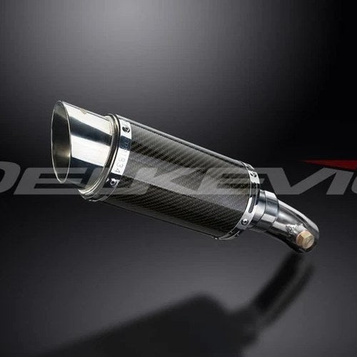 Delkevic 8" Carbon Round Muffler - Kawasaki EX650 Ninja 650 2006-2011 Exhaust