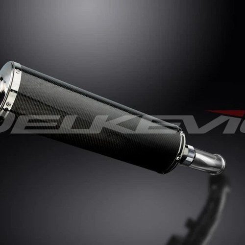 Delkevic 18" Carbon Oval Slip On Muffler - Suzuki V-Strom 1000 2014-2020 Exhaust