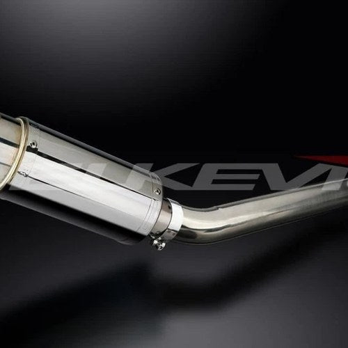 Delkevic 8" Stainless Round Slip On Muffler - Yamaha YZF-R1 2002-2003 Exhaust
