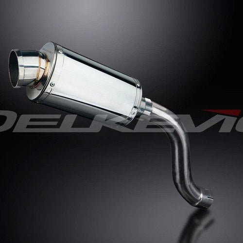 Delkevic 9" Stainless Steel Oval Muffler - Triumph Daytona 955i - 01-02 Exhaust