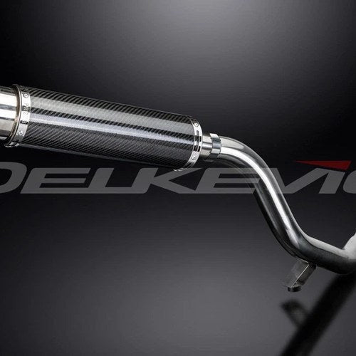 Delkevic 14" Carbon Round Muffler - Triumph Tiger Explorer 1200 - 12-21 Exhaust